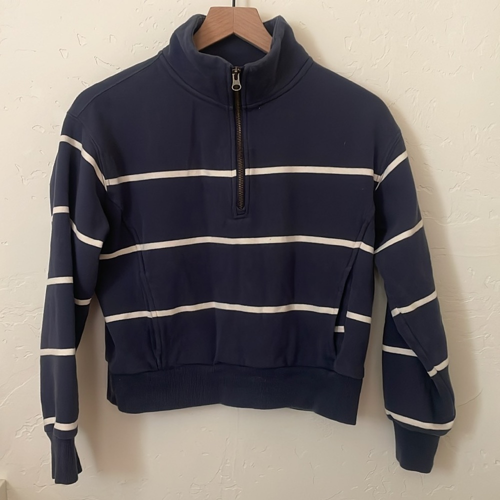 Marine Layer Cloud 9 Quarter Zip Pullover Sweatshirt | XS